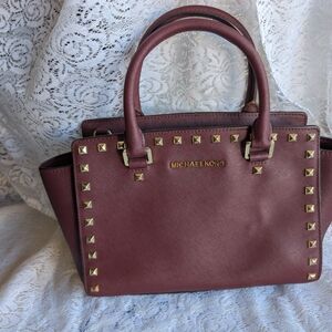Michael Kors Burgundy Studded Selma